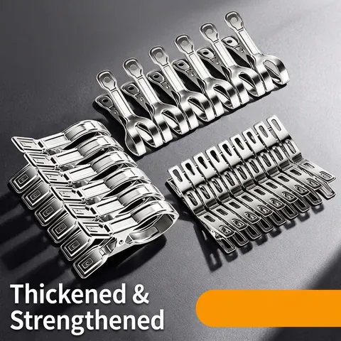 Modern Stainless Steel Clothespins Large Windproof Quilt Clips Strong Laundry Pegs For Drying Blankets Towels Clothes Home
