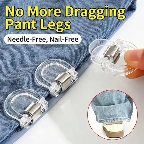 Universal Invisible Clothing Length Adjustment Clips Transparent Seamless Fixing Buckle For T-Shirt Pants Hem Shortening Tool