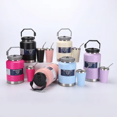 Große Kapazität Edelstahl Isoliert Wasserflasche Outdoor Tragbare Sportflasche Vakuum Thermoskanne Zum Wandern Radfahren