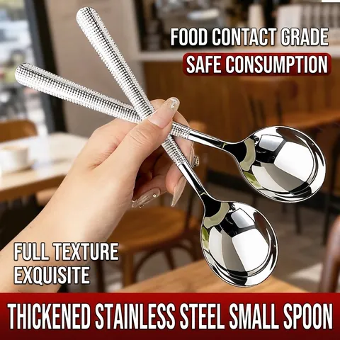 304 Stainless Steel Soup Spoon With Hammered Ice Texture Mirror Polished Long Handle Dinner Rice Spoon For Home Restaurant Tableware