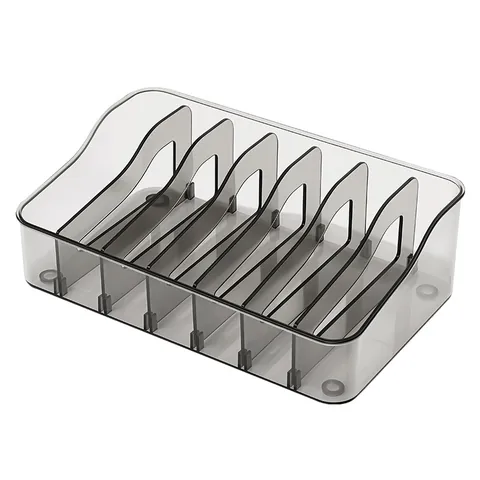 Kitchen Seasoning Bag Storage Box Multi-functional Divided PET Transparent Spice Packet Organizer Rack For Pantry Countertop
