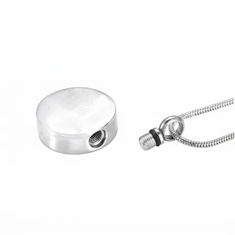 Stainless Steel Memorial Cremation Urn Necklace For Ashes Openable Round Pendant Memorial Jewelry For Human Pet Ashes Ashes Holder