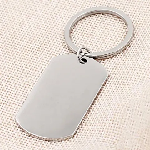 Father's Day Personalized Stainless Steel Dog Tag Keychain Sentimental Quote Pendant Key Ring Gift For Dad Husband Men