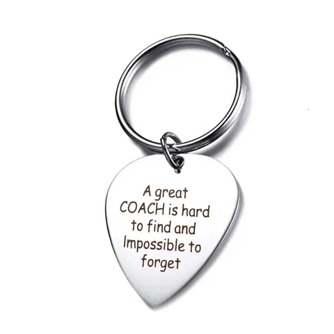 Heart Shaped Stainless Steel Keychain For Coach Teacher Appreciation Gift Hard To Find Motivational Engraved Key Ring