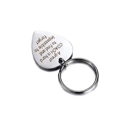 Heart Shaped Stainless Steel Keychain For Coach Teacher Appreciation Gift Hard To Find Motivational Engraved Key Ring