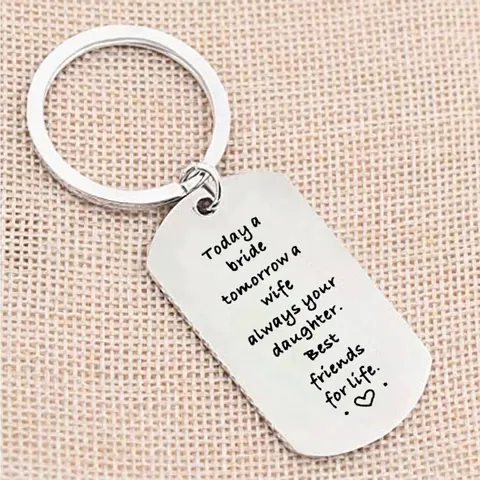 Stainless Steel Dog Tag Pendant Engraved Today A Bride Tomorrow A Wife Heart Pattern For Wedding Gift DIY Jewelry Finding