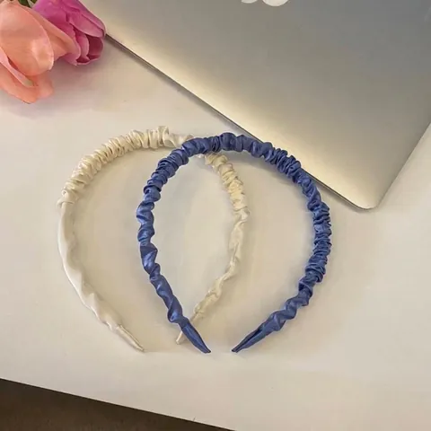 Cerchietto in Raso Increspato Stile Korean Ins per Donna Elegante Fascia per Capelli in Tessuto Pieghettata Stretta Accessori Capelli