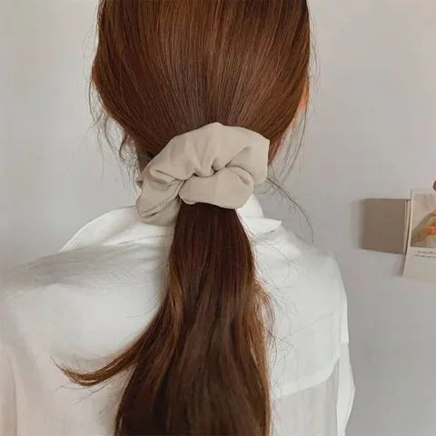 French Sweet Milk Tea Color Scrunchie Hair Tie Bowknot Clip Set For Women Autumn Winter Fabric Lace Hair Accessories