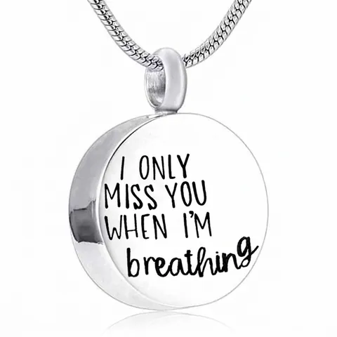 Stainless Steel Memorial Cremation Urn Necklace For Ashes Openable Round Pendant Memorial Jewelry For Human Pet Ashes Ashes Holder