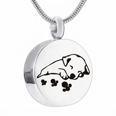 Collar de Urna para Mascotas Corazón con Huella de Pata en Acero Inoxidable Colgante Conmemorativo con Kit de Embudo