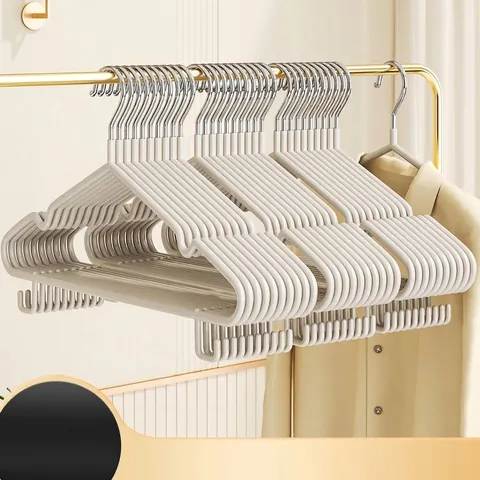 Non-Slip Metal Clothes Hangers With Dip Coating Heavy Duty Traceless Hanger Space Saving Wardrobe Closet Drying Rack Home Organization