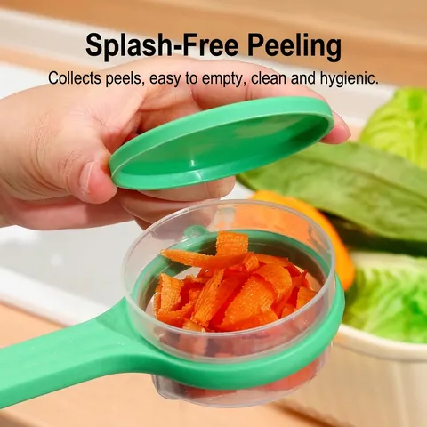 Multifunctional Storage Peeler With Container Stainless Steel Blade Anti Splash Fruit Vegetable Potato Peeler Kitchen Tool