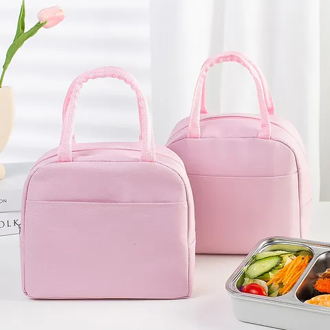 Insulated Lunch Bag Portable Oxford Cloth Thermal Bento Bag With Gold Letter Floral Print For Women Office Picnic School