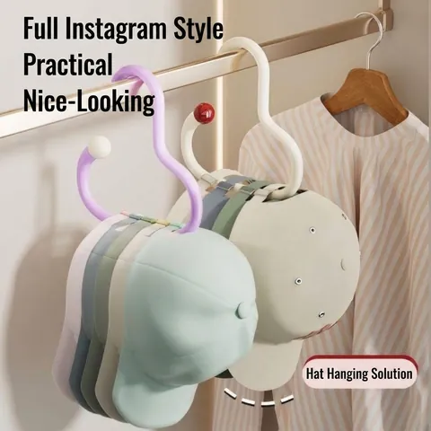 Multifunctional ABS S-Shaped Hat Hanger Hooks For Wardrobe Dopamine Color Closet Storage Hooks For Bags Ties Belts Camisoles Dormitory Home Organization