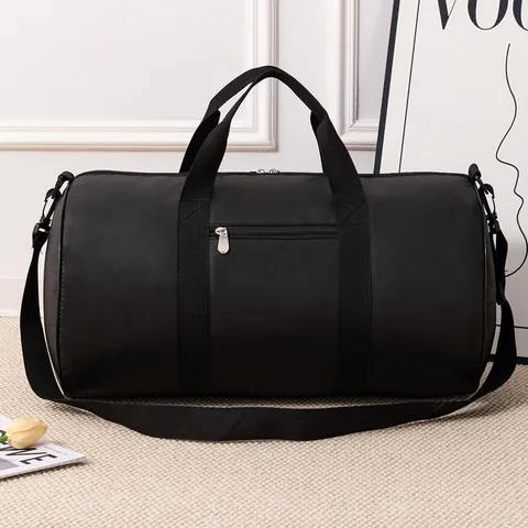Large Capacity Waterproof Polyester Travel Duffel Bag Multi-functional Sports Gym Bag For Yoga Dance Outdoor Fitness Luggage Storage Bag Black