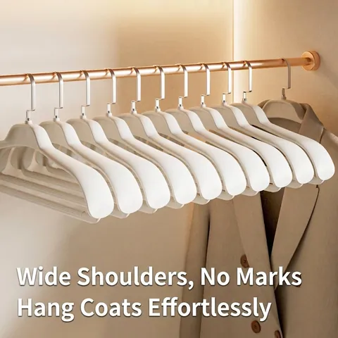 Brede Schouderhangers Antislip Spoorloos Heavy Duty PP Plastic Kleerhangers Voor Pak Jas Mantel Kledingkast Organisatie