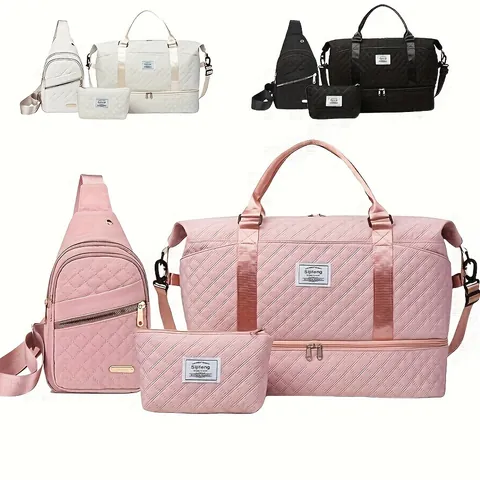 Large Capacity Travel Duffel Bag Waterproof Oxford Cloth Weekender Bag With Wet And Dry Separation For Women Men