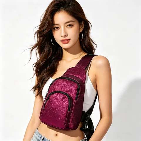 Glitter Borsttas Voor Heren Dames PVC Glinsterende Multi-Pocket Sport Crossbodytas Casual Veelzijdige Outdoor Tas
