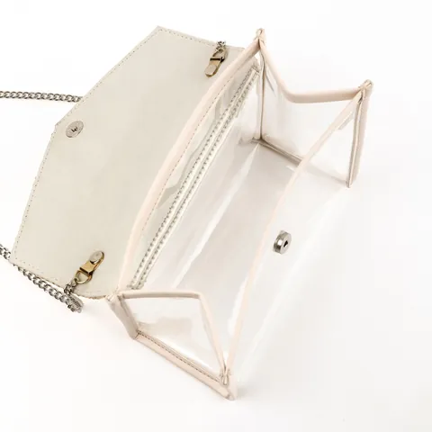 Bolso de Hombro de Paja PVC para Mujer Impermeable Cadena Bolso Bandolera Vacaciones Bolso de Cosméticos