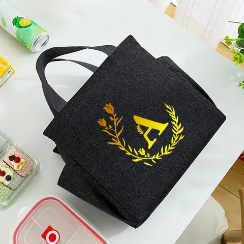 Portable Insulated Lunch Bag Polyester Thermal Bento Bag Large Capacity Handheld Cooler Bag For School Office Picnic Travel