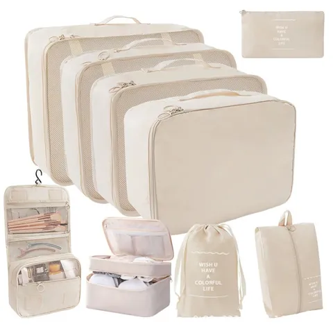 Faltbare Reisegepäck-Organizer-Taschen Aus Polyester Packwürfel Netzbeutel Wasserdichte Kleidungstaschen Koffer Organizer Zubehör Für Unterwegs