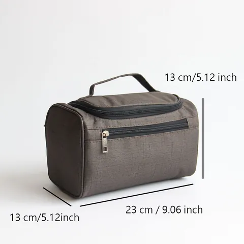 Draagbare Reis Toilettas Grote Capaciteit Waterdicht Ophanghaak Make-up Organizer Dubbellaags Effen Kleur Cosmetische Opbergtas