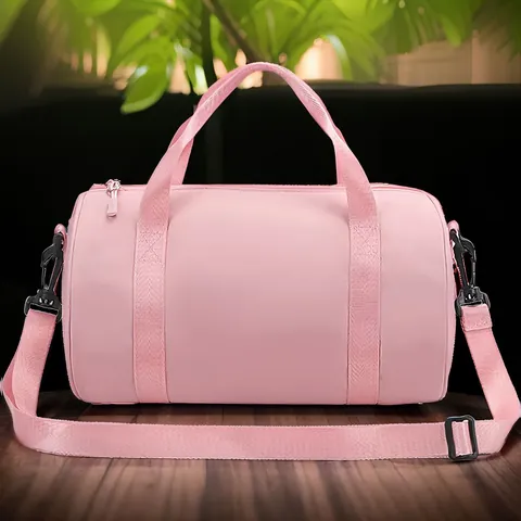 Large Capacity Waterproof Nylon Cylindrical Sports Bag For Yoga Dance Fitness Duffel Bag With Shoulder Strap For Men Women