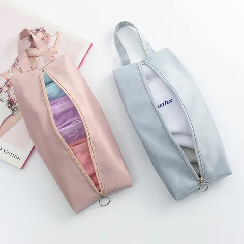 Borsa Portaoggetti Intimo Impermeabile per Viaggio Organizzatore Portatile per Reggiseni e Mutandine Maniglia Pochette Trucco Beauty Case