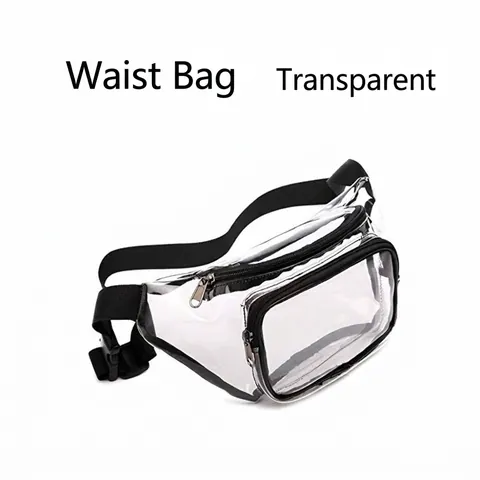 Transparent Waterproof PVC Waist Bag Clear Fanny Pack For Outdoor Sports Travel Fitness Running Cycling For Unisex