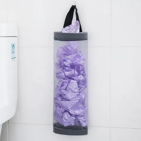Organizador de Malla para Almacenamiento de Bolsas de Basura de Cocina de Pared Soporte de Bolsa de Plástico Colgante de Poliéster