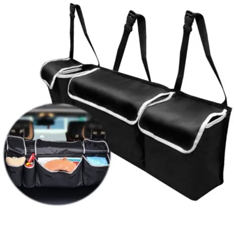 Car Trunk Organizer Bag 600D Oxford Cloth Seat Back Hanging Storage Bag Foldable Multi-Pocket Auto Interior Accessories