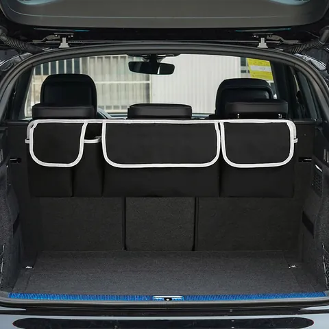 Car Trunk Organizer Bag 600D Oxford Cloth Seat Back Hanging Storage Bag Foldable Multi-Pocket Auto Interior Accessories