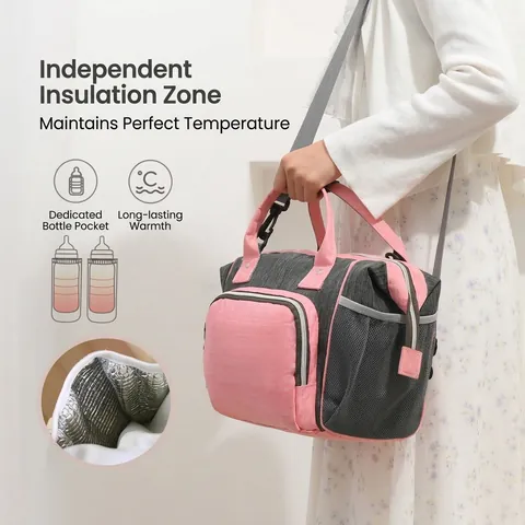 Large Capacity Mummy Diaper Bag Oxford Cloth Insulated Breast Milk Cooler Bag Waterproof Portable Mother Handbag For Travel
