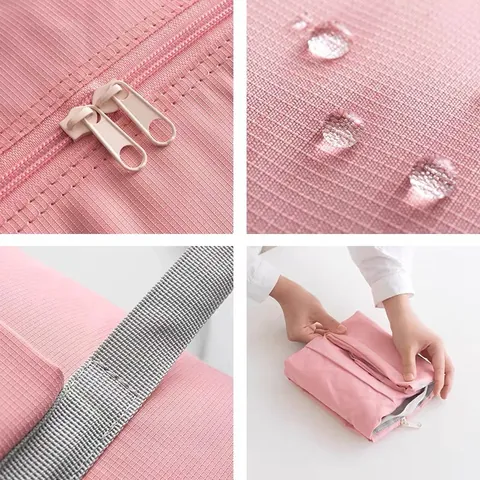 Women Large Capacity Foldable Travel Bag Waterproof Polyester Luggage Handle Sleeve Handbag Weekend Duffel Storage Bag