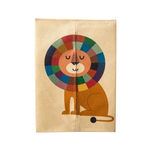 Cartoon Animal Linen Fabric Tissue Box Cover Cute Decorative Tissue Bag For Car Home Living Room Office Desktop Decor