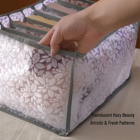 Foldable Nylon Mesh Clothes Storage Bag Wardrobe Drawer Organizer Compartment Divider Box For Jeans Leggings T-Shirt Tidy Organizer