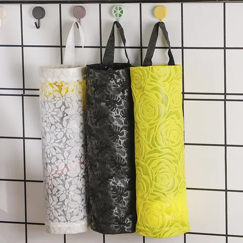 Dispensador de Bolsas de Supermercado Montado en la Pared Soporte de Almacenamiento de Bolsas de Plástico Organizador Colgante de Malla