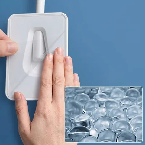 No-Drill Adjustable Universal Shower Head Holder 360 Degree Rotation Wall Mounted Bracket with Hooks ABS Bathroom Shower Accessories