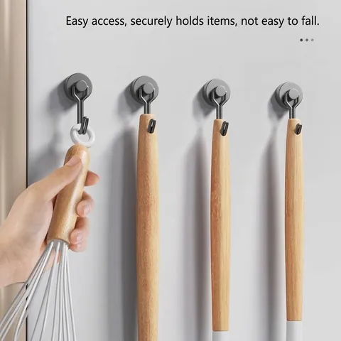 Strong Magnetic Hooks Neodymium Magnet Hooks For Refrigerator Rotating Stainless Steel Heavy Duty Hanger For Kitchen Grill Organization