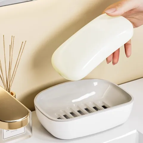Modern Layered Drainage Soap Box Detachable PP Plastic Soap Dish Large Capacity Soap Holder For Bathroom Kitchen Sink