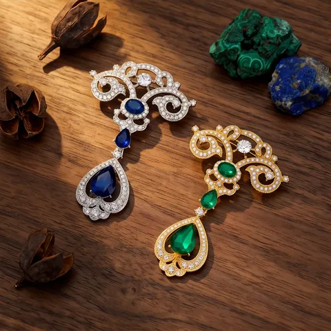 Broche Goutte d'Eau Style Cour Rétro Pour Femmes Luxe Strass Incrusté Alliage Épingle Vintage Baroque Palais Bijoux Cadeau
