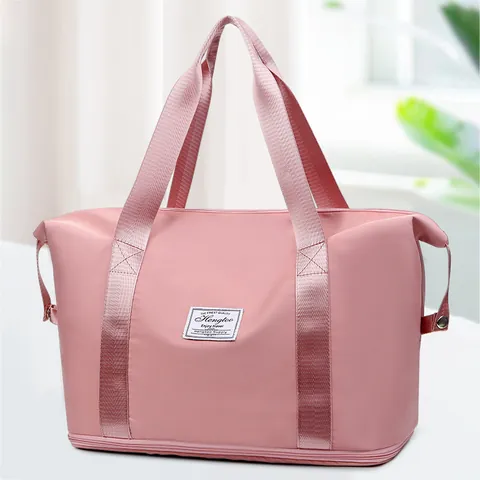 Large Capacity Expandable Travel Bag For Women Waterproof Polyester Fitness Handbag Foldable Weekend Weekender Bag Carry On