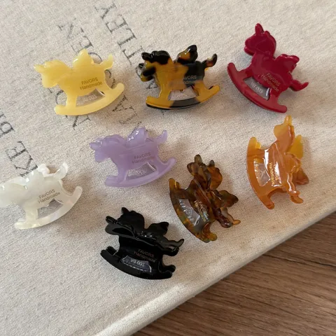 Vintage Cheval à Bascule Acétate Petite Pince à Cheveux Pour Femmes Fait à Main Écaille de Tortue Pince à Frange Accessoire Cheveux