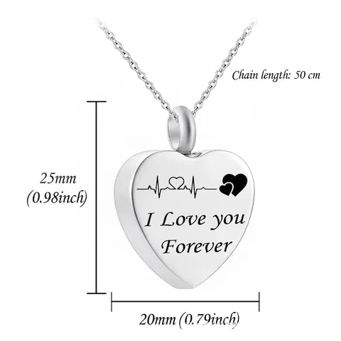Roestvrij Staal Hart Urn Halsketting Forever Love Gegraveerd Herdenking Crematie Hanger Strass Geboortesteen Engelenvleugel Halsketting Voor As