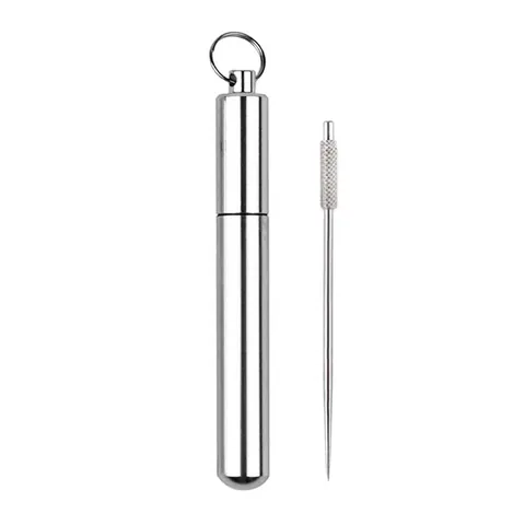 Portable Aluminum Alloy Toothpick Case Waterproof Sealed Mini Pill Bottle Container With Keychain Metal Storage Box