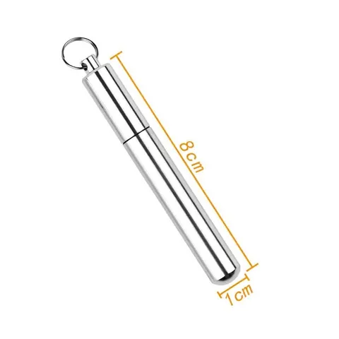 Portable Aluminum Alloy Toothpick Holder Waterproof Case With Titanium Metal Toothpick Mini Capsule Bottle For Outdoor