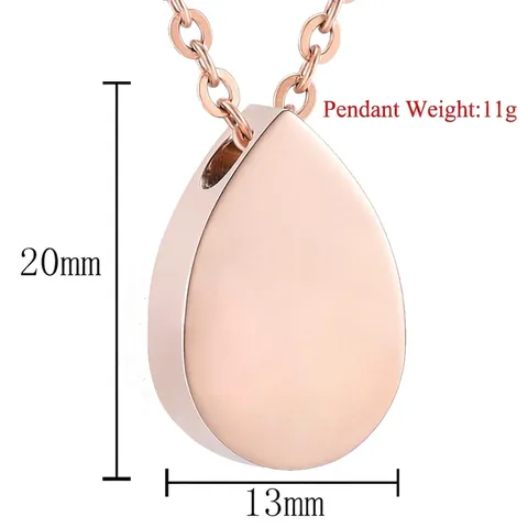 Stainless Steel Pet Urn Necklace Water Drop Pendant For Ashes My Best Friend Engraved Memorial Jewelry For Dog Cat