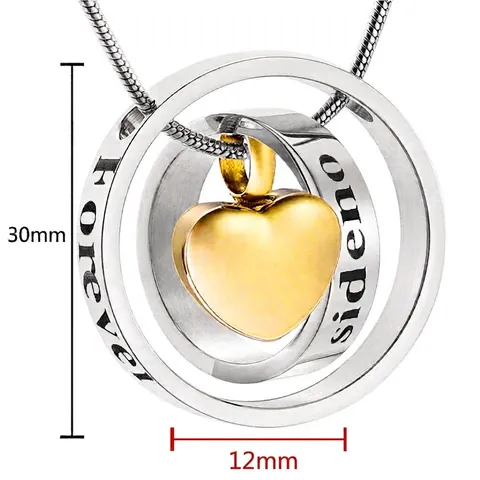 Stainless Steel Heart Urn Necklace For Ashes Forever Engraved Memorial Pendant For Pet Human Cremation Jewelry Gift