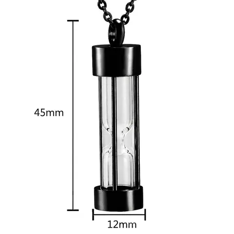 Collar de Urna de Reloj de Arena de Acero Inoxidable para Cenizas de Mascotas Colgante de Botella de Perfume Corazón Joyería Regalo