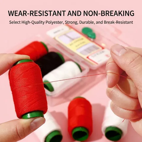 Polyester Plastic Steel Portable Home Sewing Kit Includes Threads Needles Threader Thimble For Repair Travel Essentials